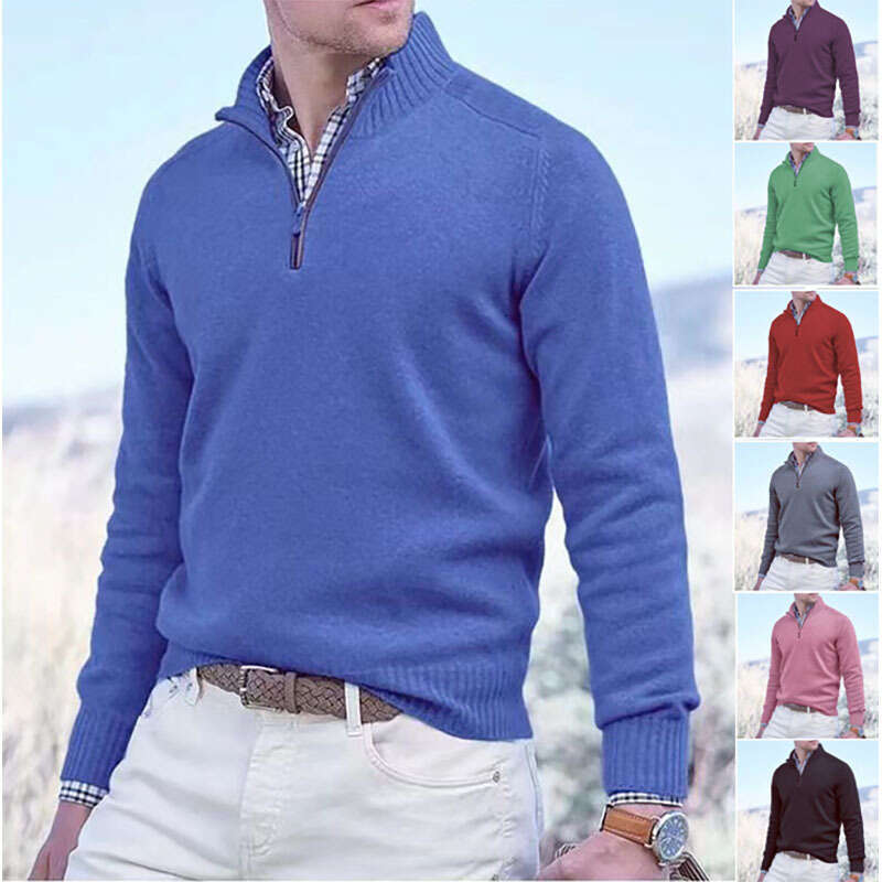 Men's autumn and winter collection men's knitted casual warm thick base sweater 2024 temperament versatile new trend clothing ins