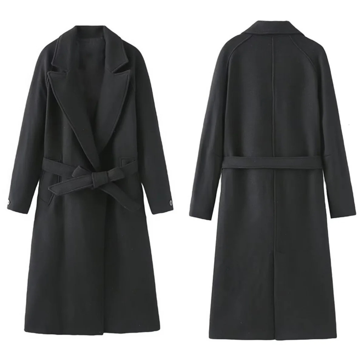 2024 Europe and the United States spring French temperament personality fashion neutral with waist tweed coat 241121