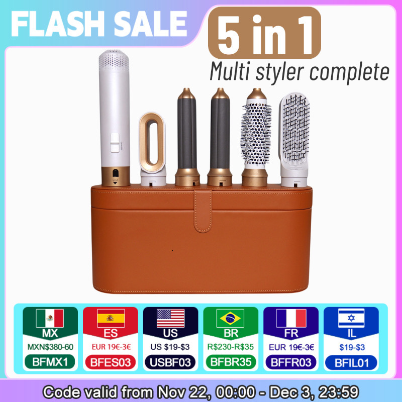 5 In1 Curg Iron Straightener With Brush Hairdryer For Dryer Hair Multi Styler