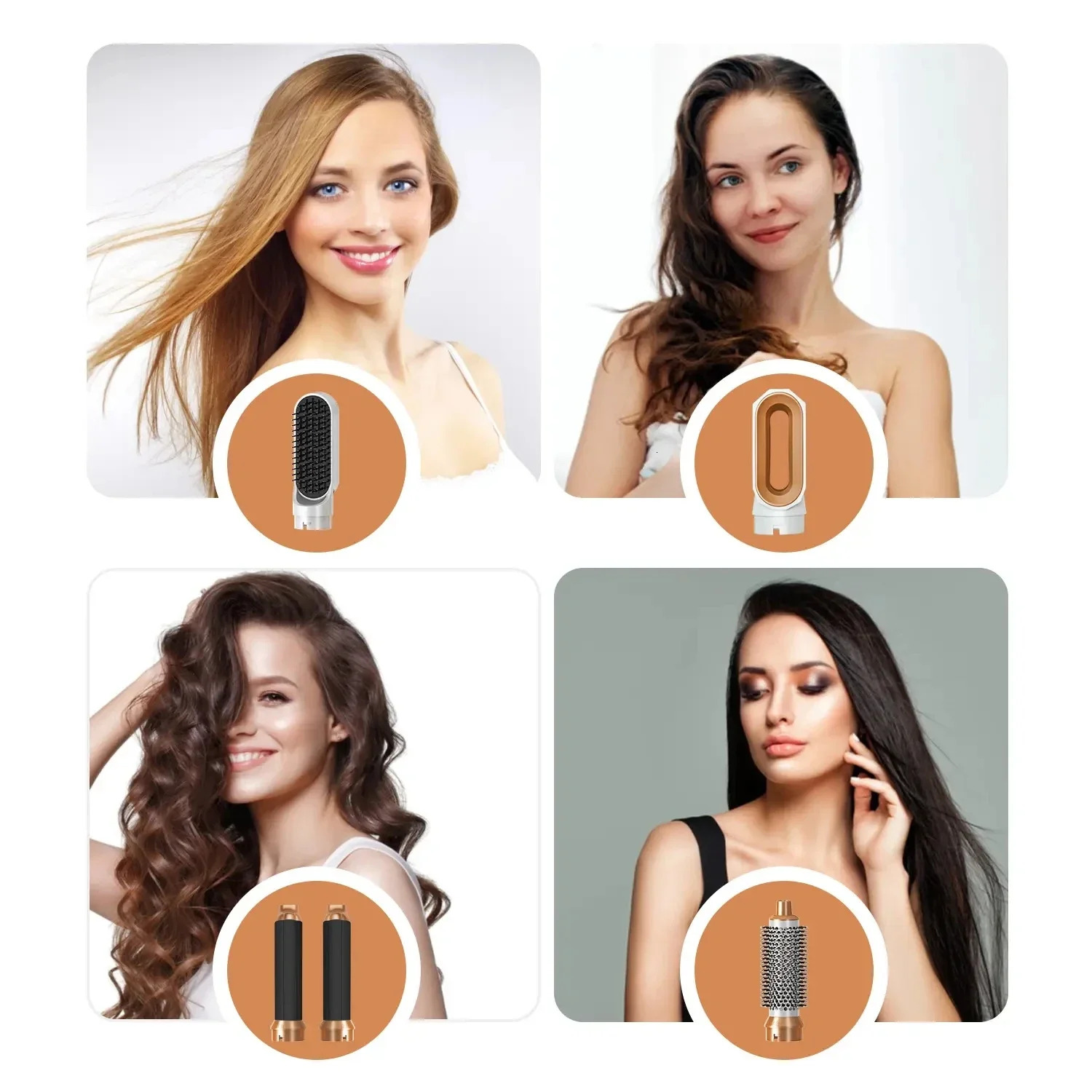 New 5 In1 Curg Iron Straightener With Brush Hairdryer For Dryer Hair Multi Styler