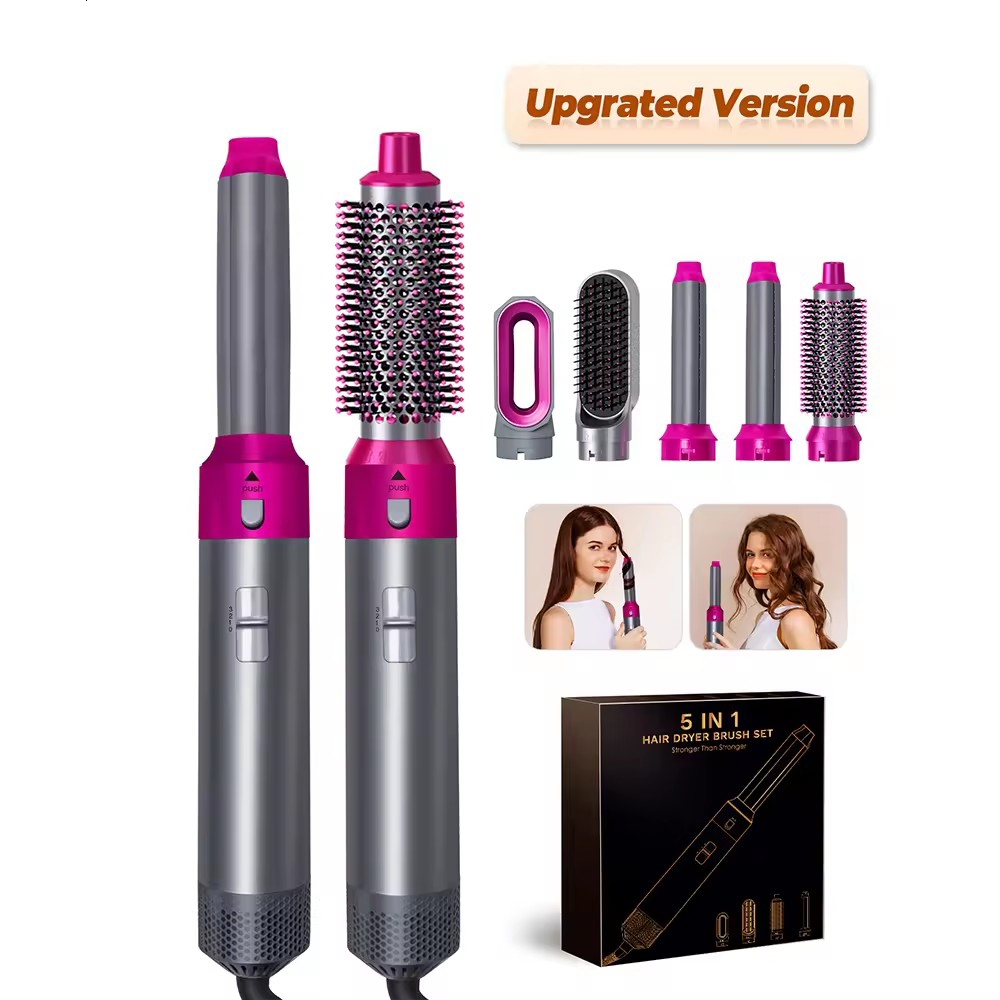 New 5 In1 Curg Iron Straightener With Brush Hairdryer For Dryer Hair Multi Styler