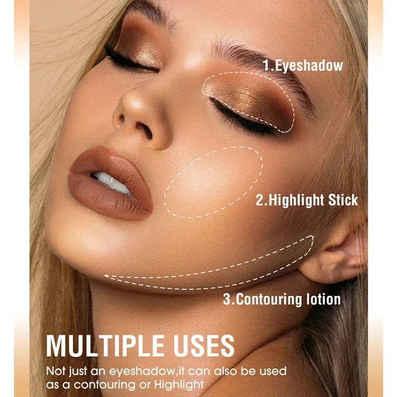 Glitter Brown Eyeshadow Pen Smoky Eyes Makeup Long Lasting Shimmer Matte Lying Silkworm Pencil Highlighter Stick 1pc 241118