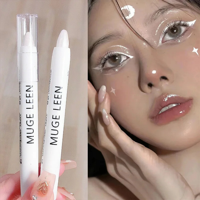 Pearl White Eyeliner Pencil Matte Eyes Head Brightening Flash Highlighter Eyeshadow Stick Waterproof Lying Silkworm Pen Cosmetic 241118