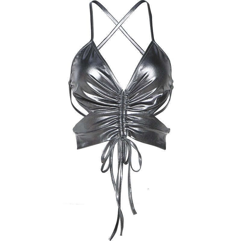2024 style spring new women's clothing solid color slim fit street fashion suspender sexy backless vest for women