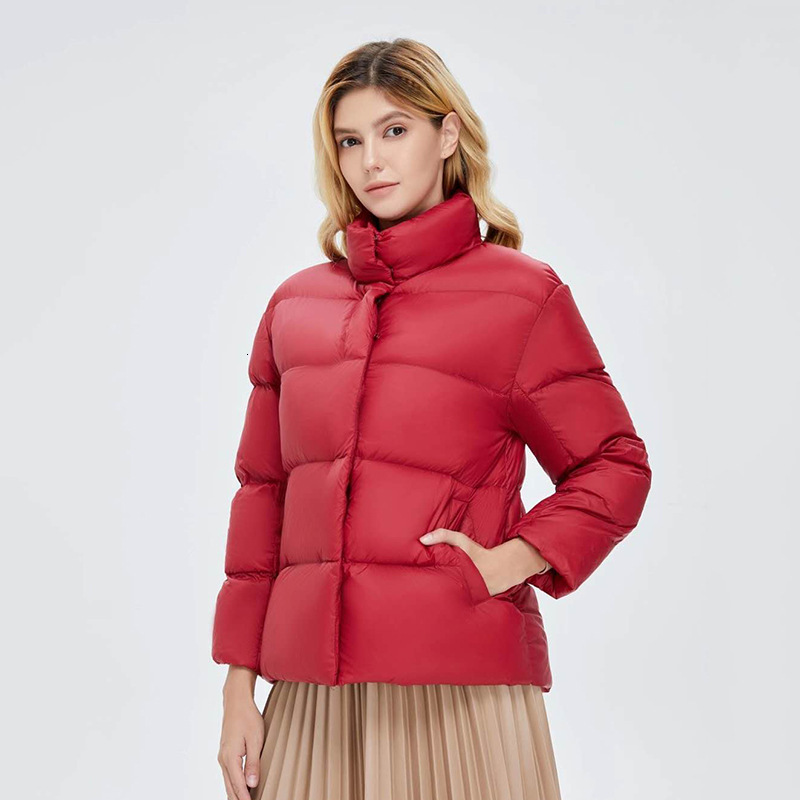 Designer's autumn winter plus size lightweight 90 white duck down fashionable for women, loose versatile, small light and thin bread jacket is tr