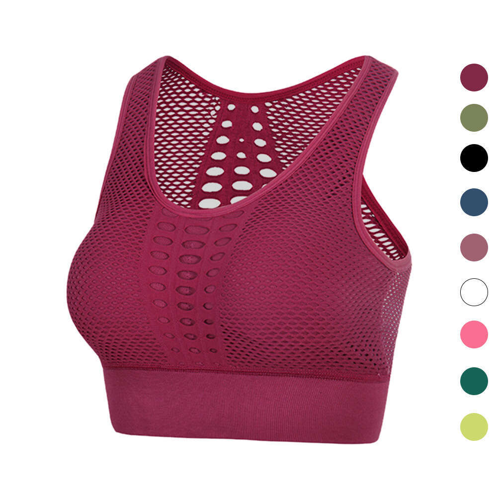 Summer Hollow Back Seamless Women's Shock resistant Gathering Yoga Running Fiess Sports Bra