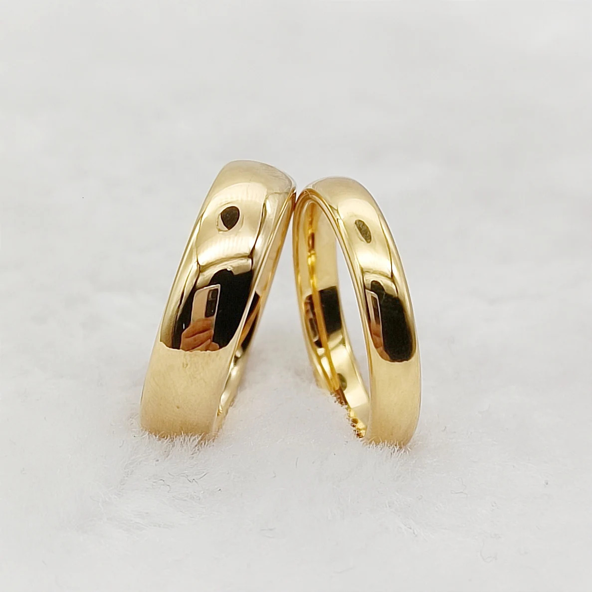 Simple 6mm 4mm Wedding Rings Lovers High Quality Handmade Fashion Jewelry Golden Couples Marriage Tungsten Finger Ring 241202