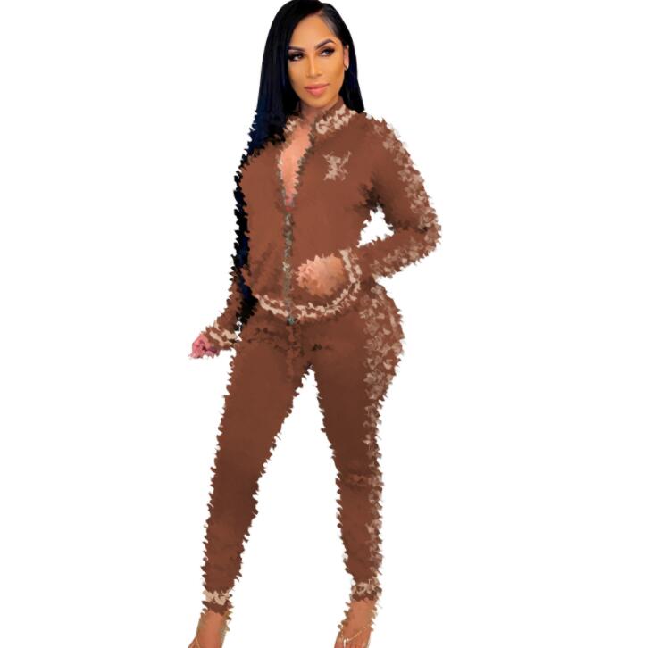 Womens Tracksuit Ladies Two Piece Set Printed Long Sleeve jacket Blouse Shirts pants Sexy 2 Pic Suits for Womens Clothing