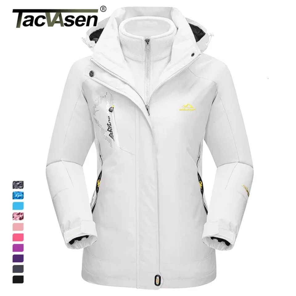 TACVASEN 3 in 1 Winter Fleece Jacket Womens Waterproof Ski Snowboard Jackets Work Rain Coat Outdoor Windbreaker Female Parka 241120