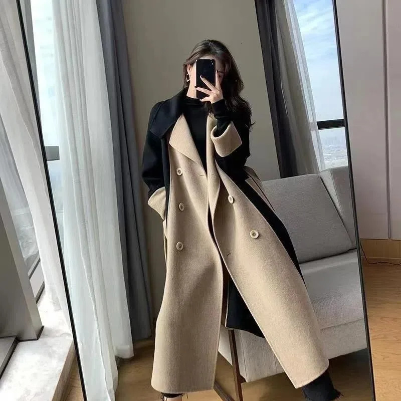 French Style Woolen Coat Women Fashion Daily Casual Comfortable Long Sleeve Ladies Streetwear Autumn Winter Clothes 241121