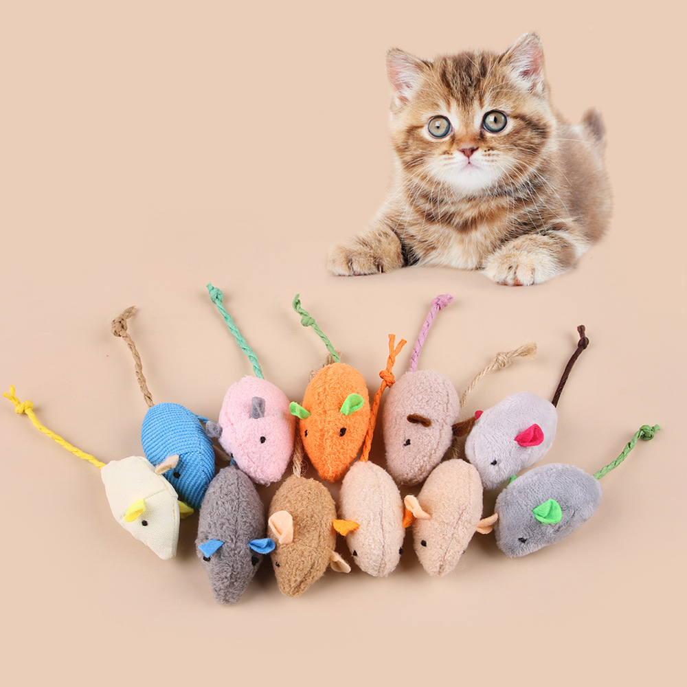 Rattle Cat Mouse Toys Prefilled Catnip Faux Fur Mice Toys Interactive Cat Game Catnip Toys for Indoor Cats toy