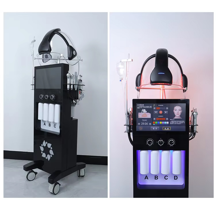 New Technology 11 in 1 Skin Intelligent Detection Oxygen Mask Skin Whitening Face Dermabrasion H2O2 Oxygen Jet Aqua Peeling Skin Purification Machine