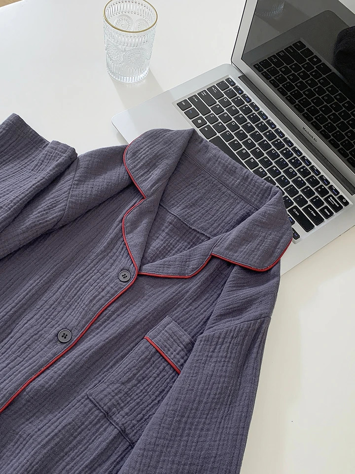 Korean womens sleepwear autumn spring long sleeved soft sleepwear set high gloss cotton solid color sleepwear set womens sleepwear set 241130