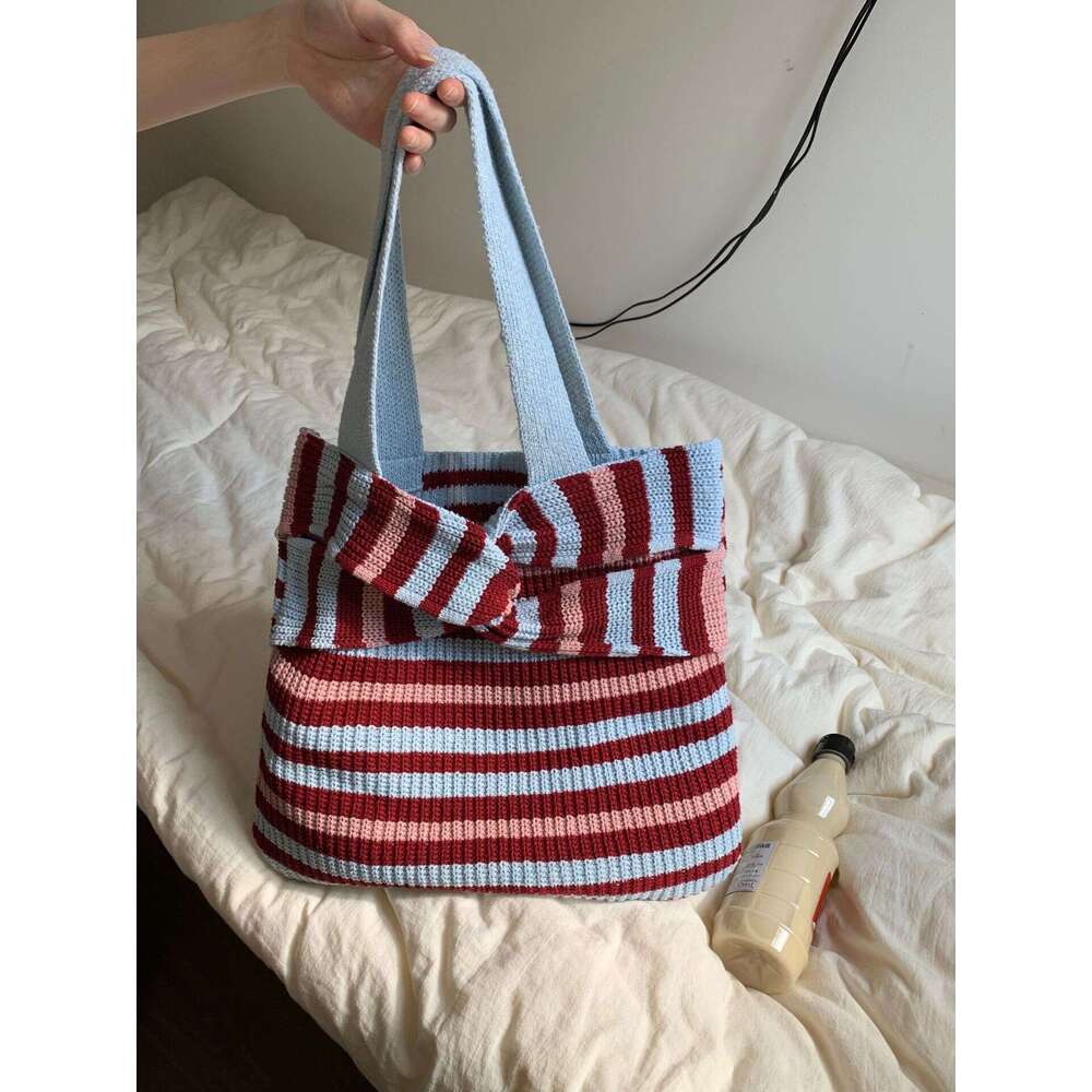 Knitted Vintage Yarn Woven Versatile Women's High-End And Exquisite Crossbody Shoulder Bag, Shopping Bags B2