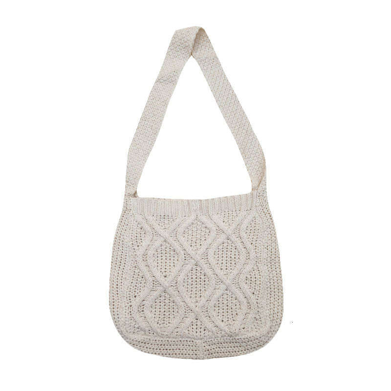 New Knitted Art Crossbody Bags Solid Color Tote Spinach Twist Shoulder Women's Bag