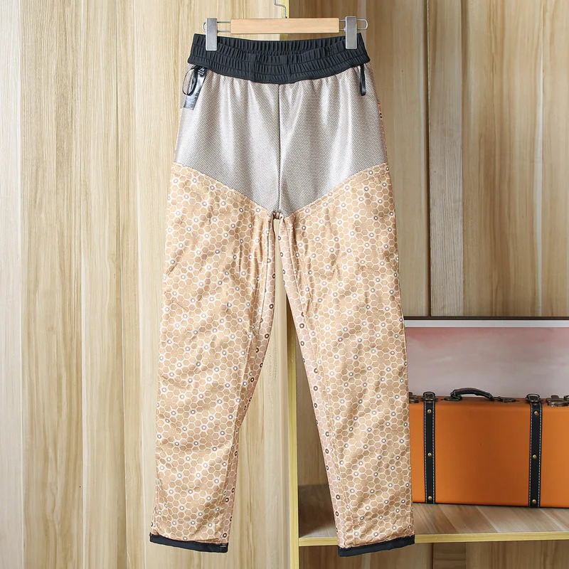 White Duck Down Winter Pants Men Waterproof Padded Sweatpants Joggers Male Thick Warm Long Trousers 4XL 241120