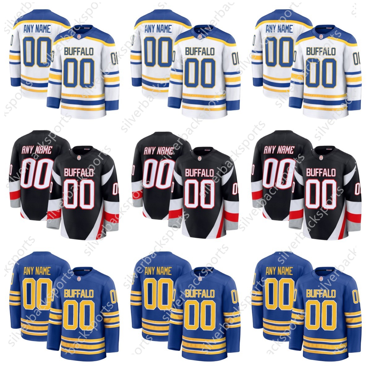 72 Tage Thompson 2024-25 New Hockey Zach Benson Alex Tuch Devon Levi Luukkonen Jack Quinn JJ Peterka Greenway Peyton Krebs Jersey