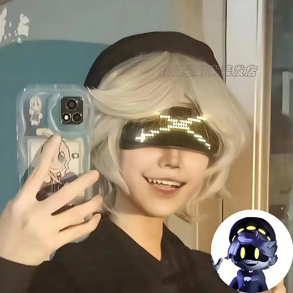 Murder drone Mens short white wig role-playing costume wig synthetic short natural wave wig 241202