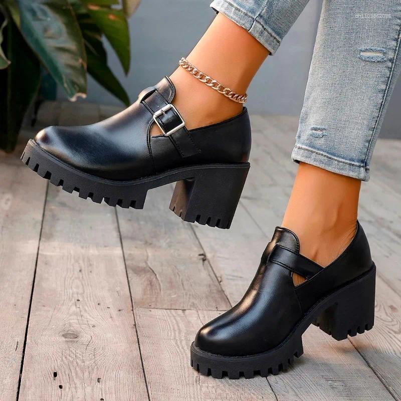 Dress Shoes High Heels Platform Goth Chain Women Punk Designer Autumn Fashion Sneakers Walking Casual Pumps