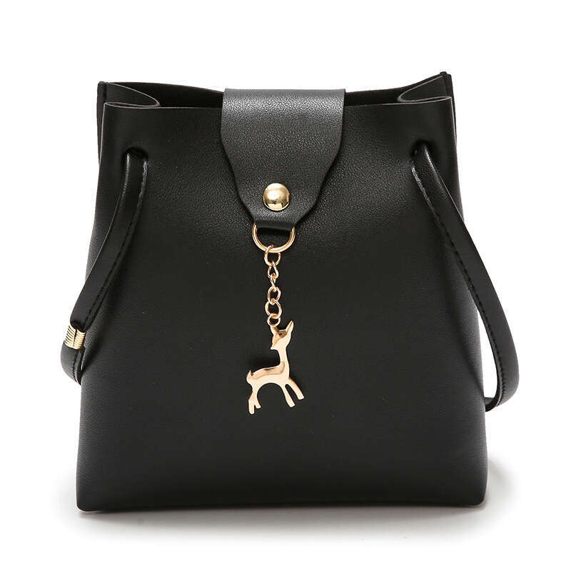 Deer Pendant Single Shoulder Diagonal Span PU Bucket Summer New Change Women's Bag B1