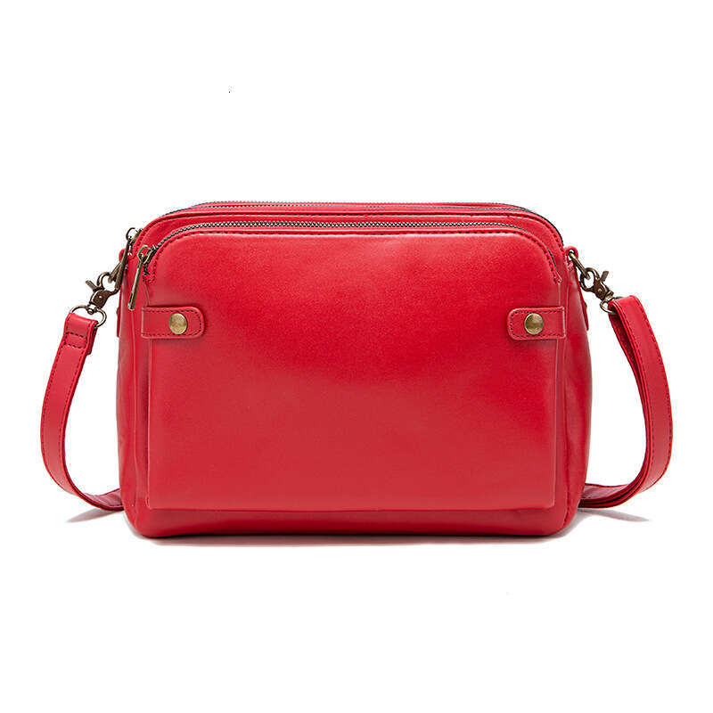 European And American Retro Three-Layer Leather Crossbody Bags