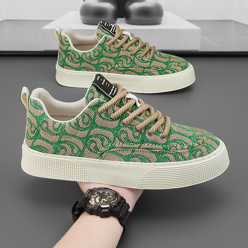 Spring 2025 New Breathable Canvas Versatile Sports And Leisure Low Top Designer Men's Printed Trendy Shoes
