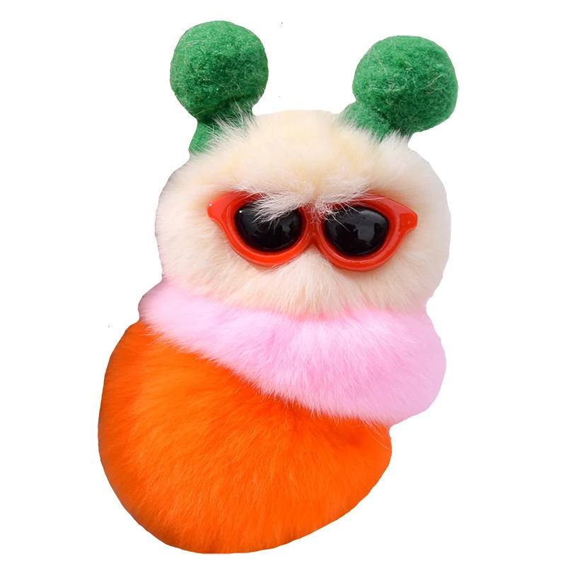 Korean Ins Style Keychain Real Otter Rabbit Fur Cute Bag Pendant Car Keychain Hanging Decoration Doll Birthday Gifts 241120