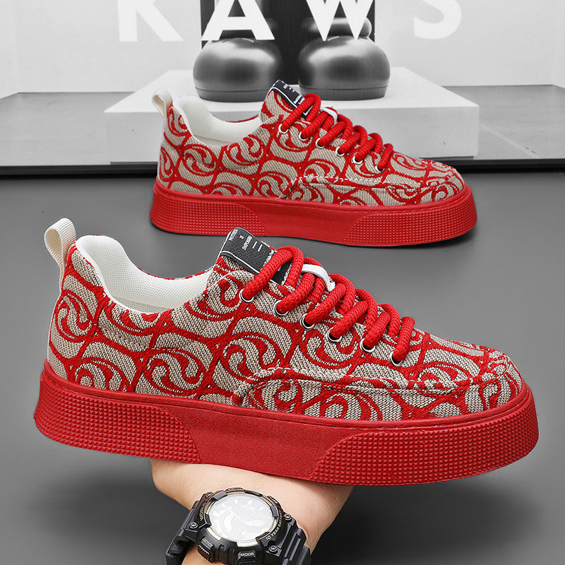 Spring 2025 New Breathable Canvas Versatile Sports And Leisure Low Top Designer Men's Printed Trendy Shoes
