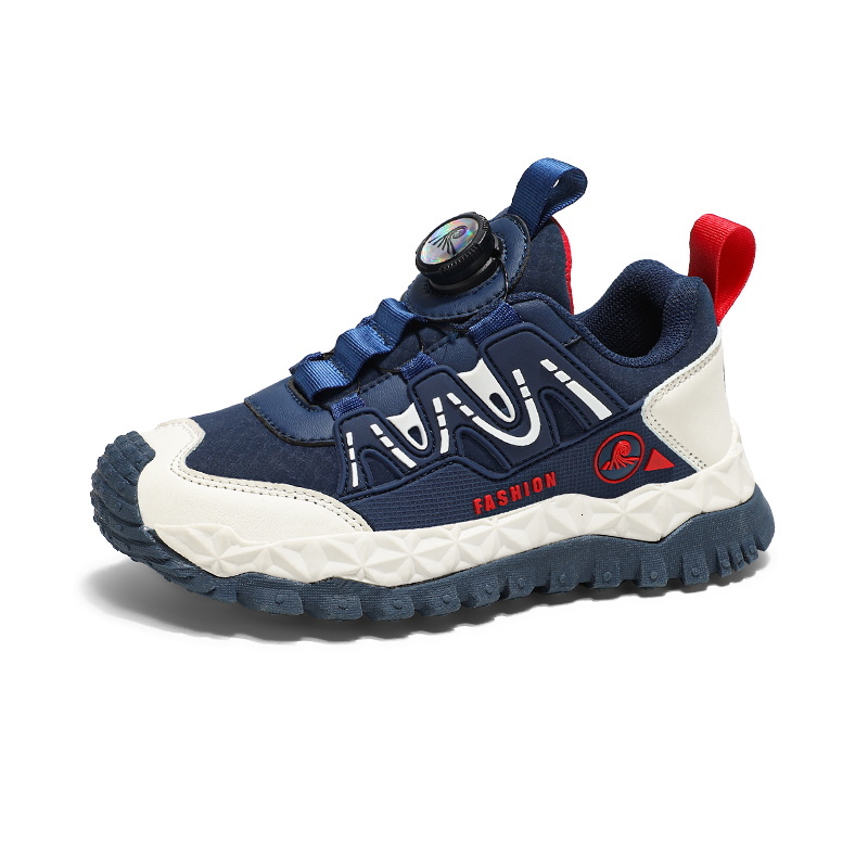 Outdoor Kid Sneakers Sport For 5-16years Boys Fashion Breathable Leather Children Comfort Black Running Casual Shoes