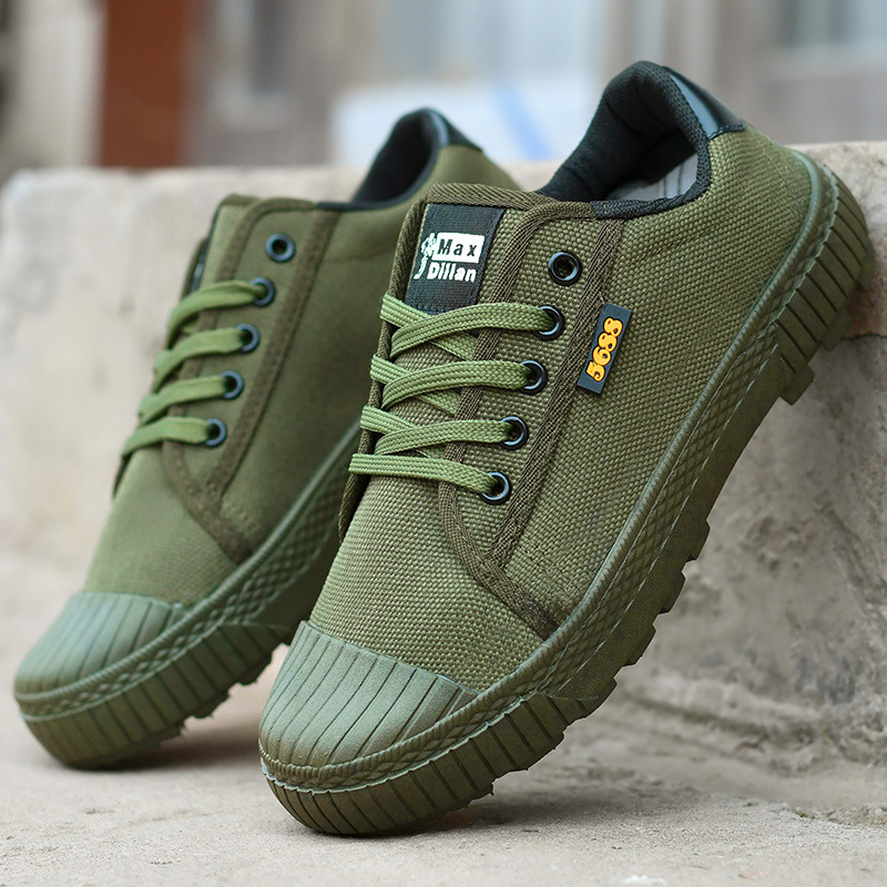 Training Wear wear-resistant yellow rubber canvas construction labor protection cloth shoes