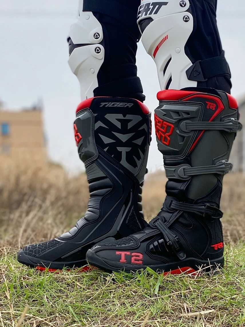 Motorcycle Footwear TRTiger Motocross Boots Motorcycle Riding Shoes Long Boots Mens Fall Prevention Lindo Rider Gear Rally Boots Racing Shoes S2411222