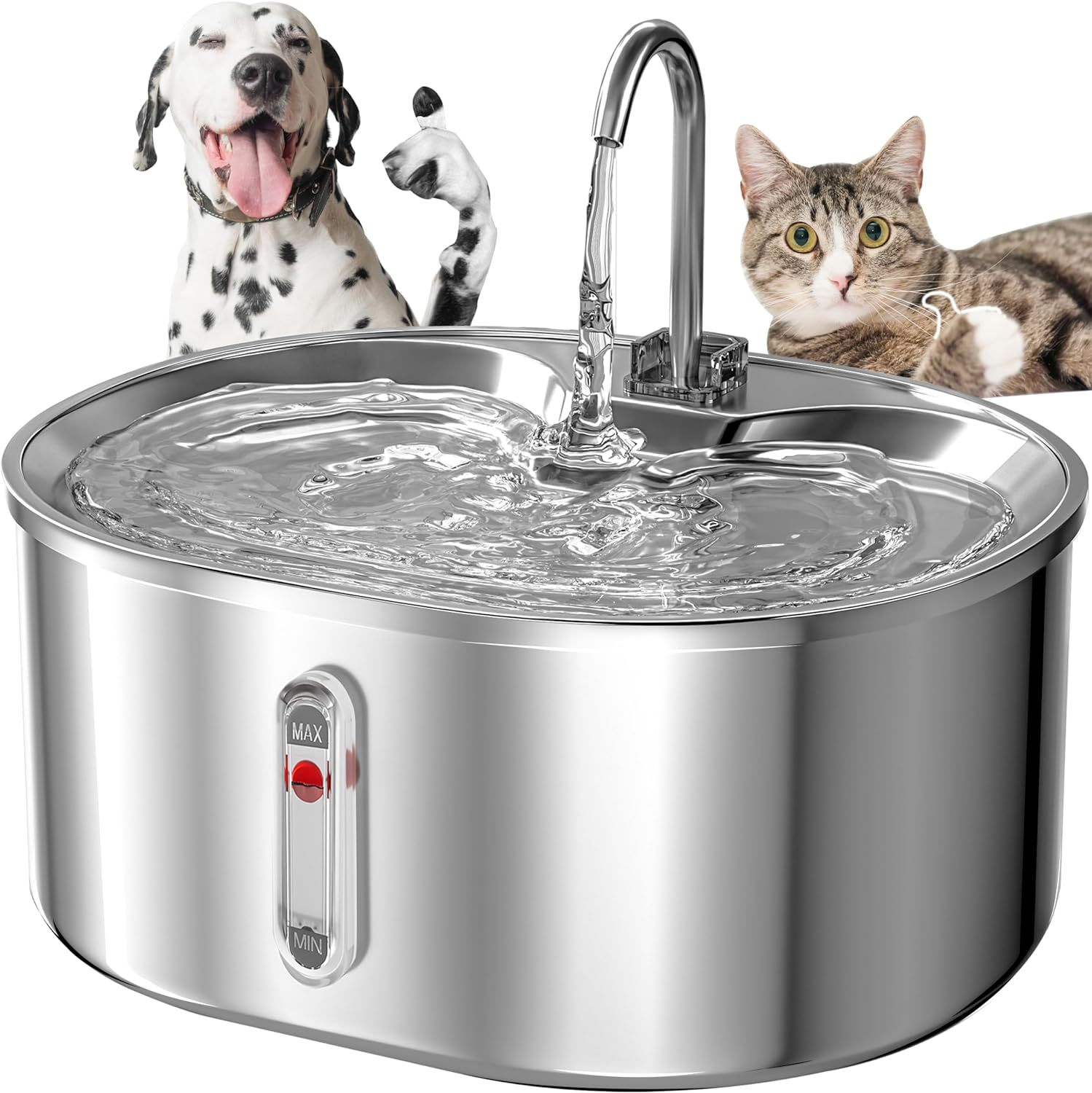 Large Capacity 3.2L Smart Pet Circulating Water Dispenser Stainless Steel Pump Electric Water Fountain for Dog and Cats
