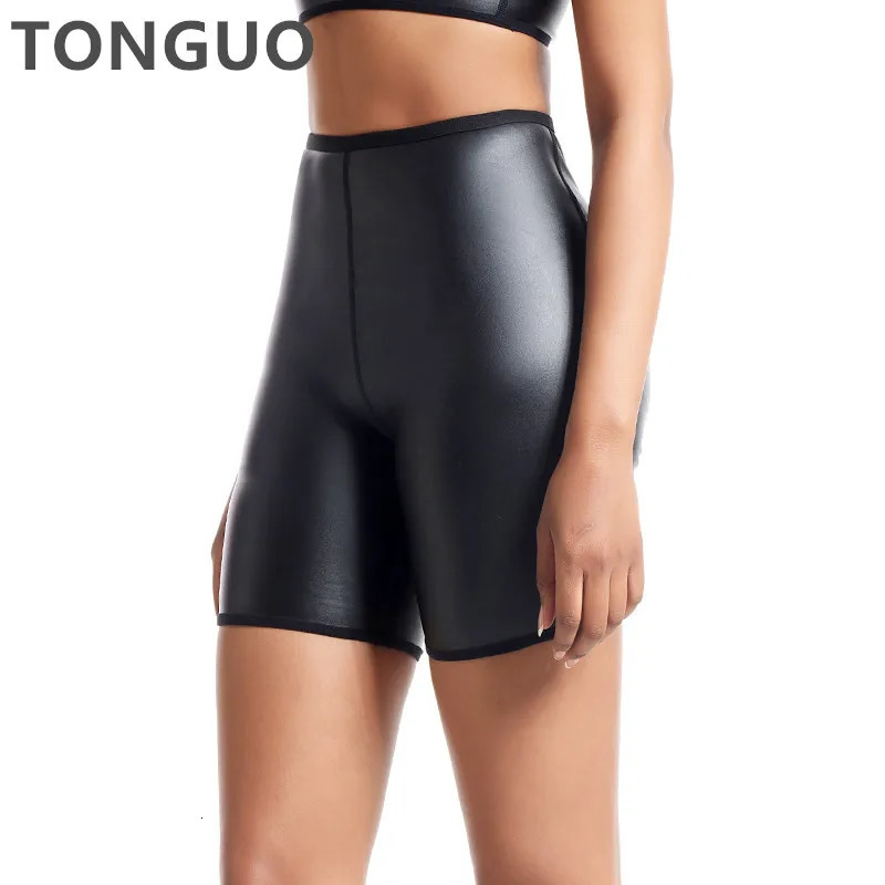 Women Body Shaper High Waist Leather Shorts Trainer Slimming Tummy Underwear Panty Shapewear Faux Stretch Leggings 241121