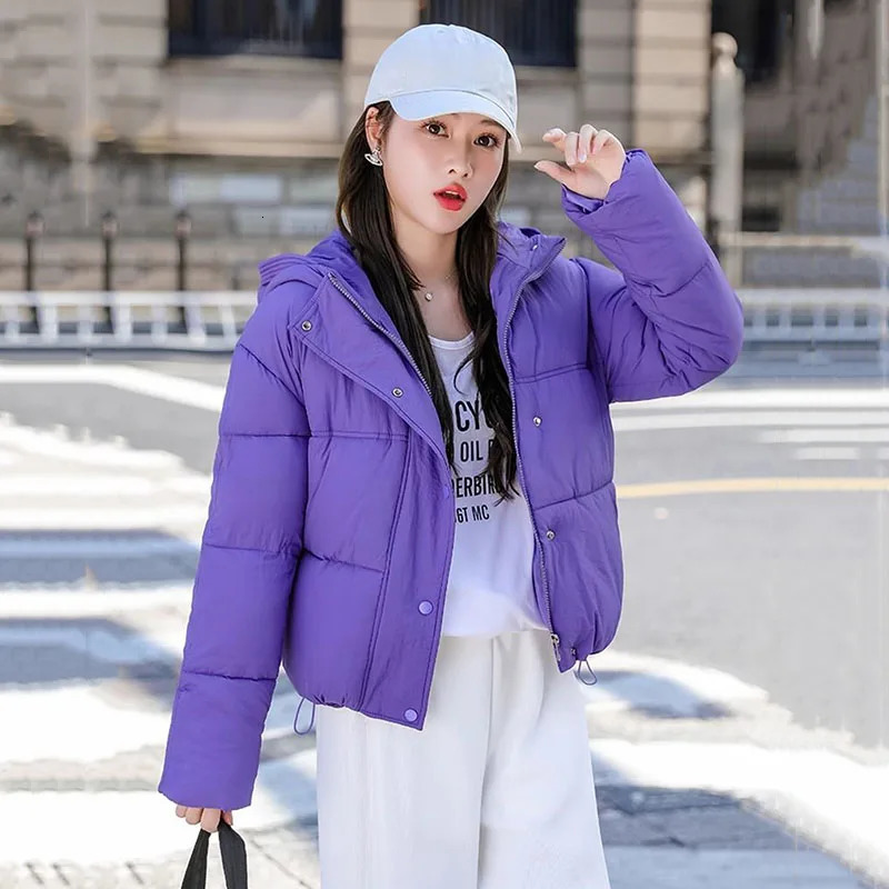 2024 Winter Hooded Jacket Women Down Cotton Parkas Female Casual Loose Warm Cottonpadded Coat Ladies Parka Overcoat 241120