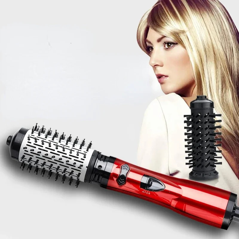 3 In 1 Rotating Electric Straightener Dryer Brush Hot Air Negative Ion Hair Styler Comb