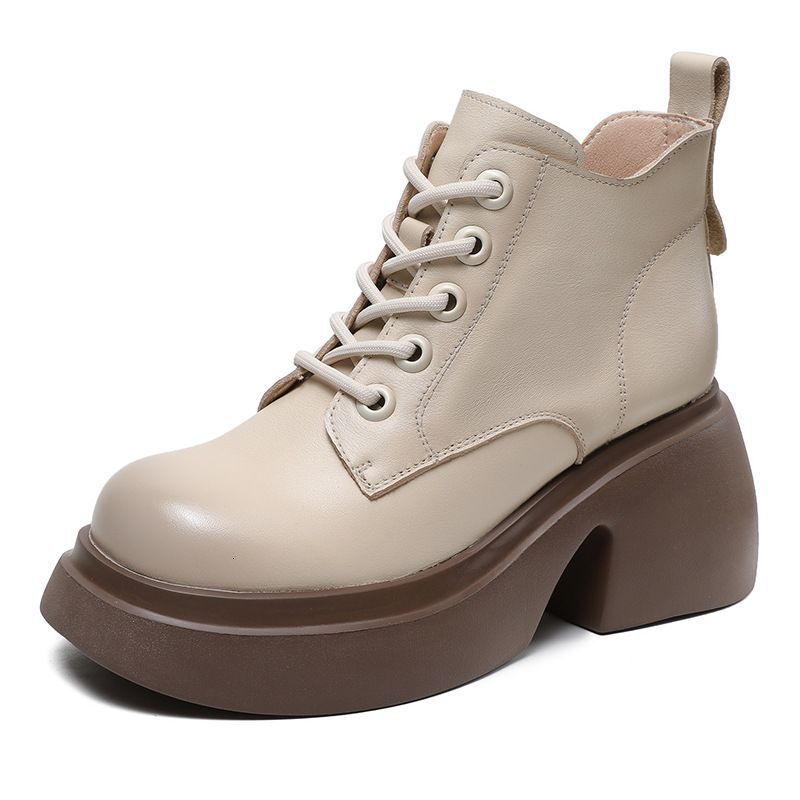 2024 Autumn/Winter New Thick soled Boots for , Fashionable and Versatile, Nordic Style Retro Single Boots with Velvet Increase for , Martin Boots for