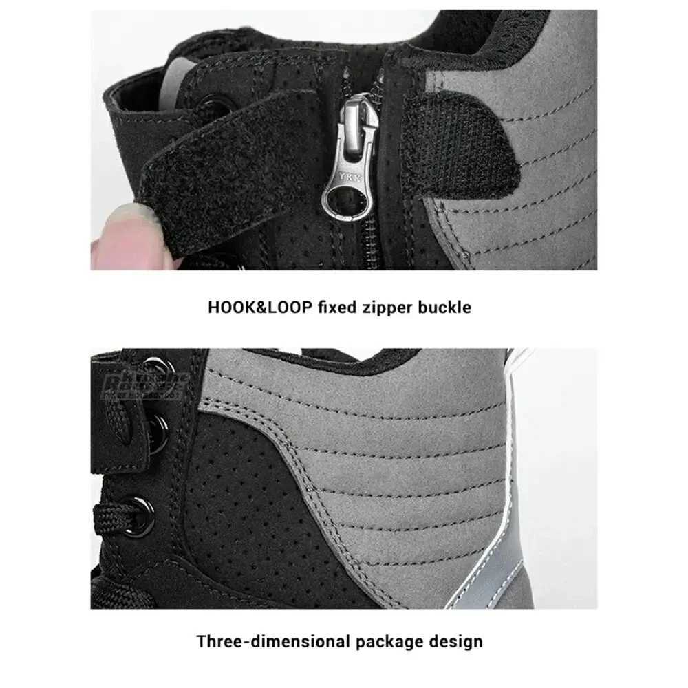 Motorcycle Footwear Casual Outdoor Men Motorcycle Boots Breathable Protect Rider Road Racing Sports Gear Rubber Sole Reflective Motorbike Shoes S24112
