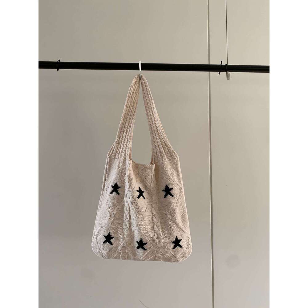 New Knitted Versatile Shoulder Women's Premium Exquisite Large Capacity Tote Bag B1