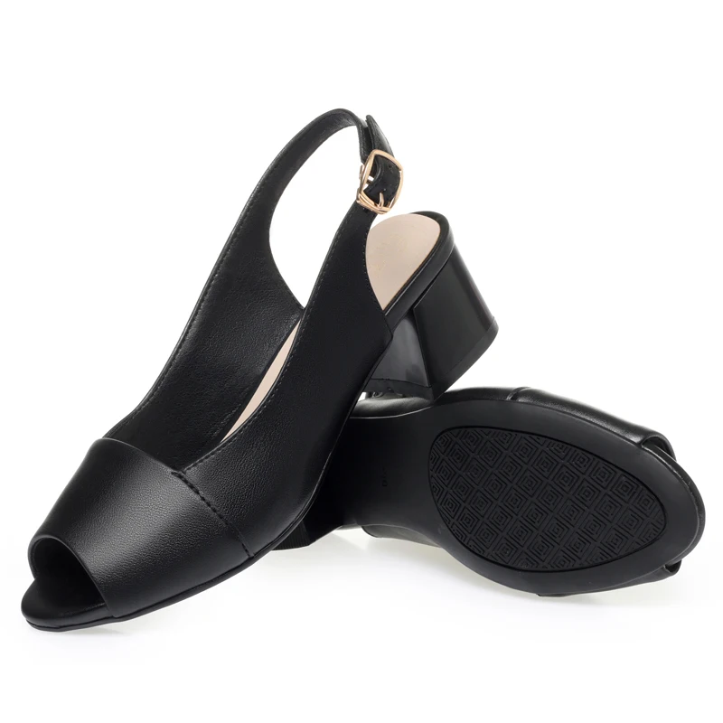 AIYUQI Sandals Female Genuine Leather Summer New Fashion Women's Sandals Fish Mouth Large Size Women's Sandals