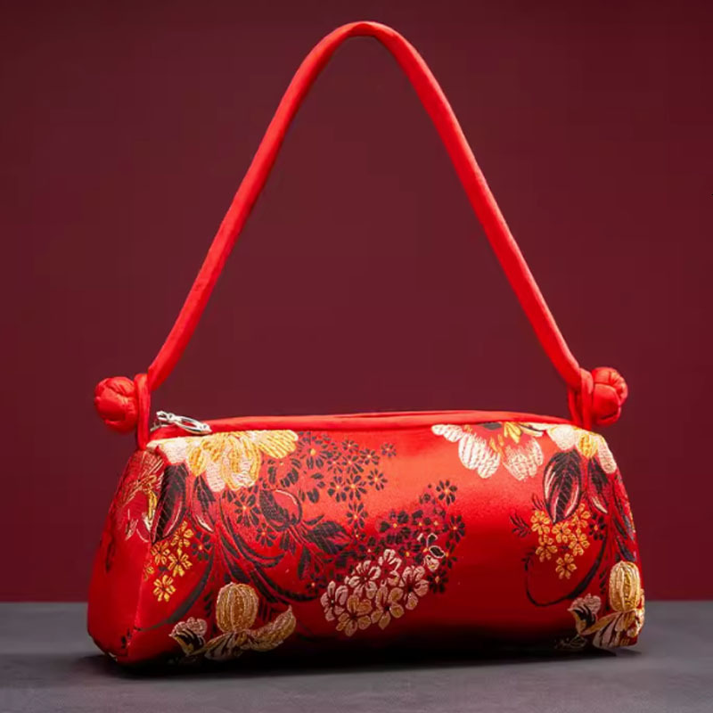 New Silk Embroidered 2024 Fashion Matching Bride Women Handbag Clutch Bag