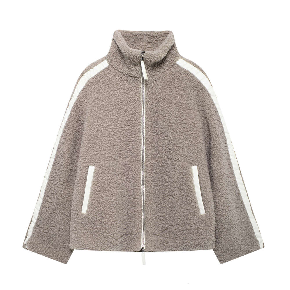 European American women's autumn and winter loose teddy veet outdoor zipper jacket 2024 new casual fashion trend clothing