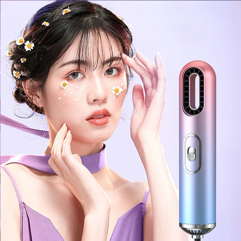Professional Airflow Style Hair Dryer Electric Brush Comb With Nozzle Mini Portable Straight 241118