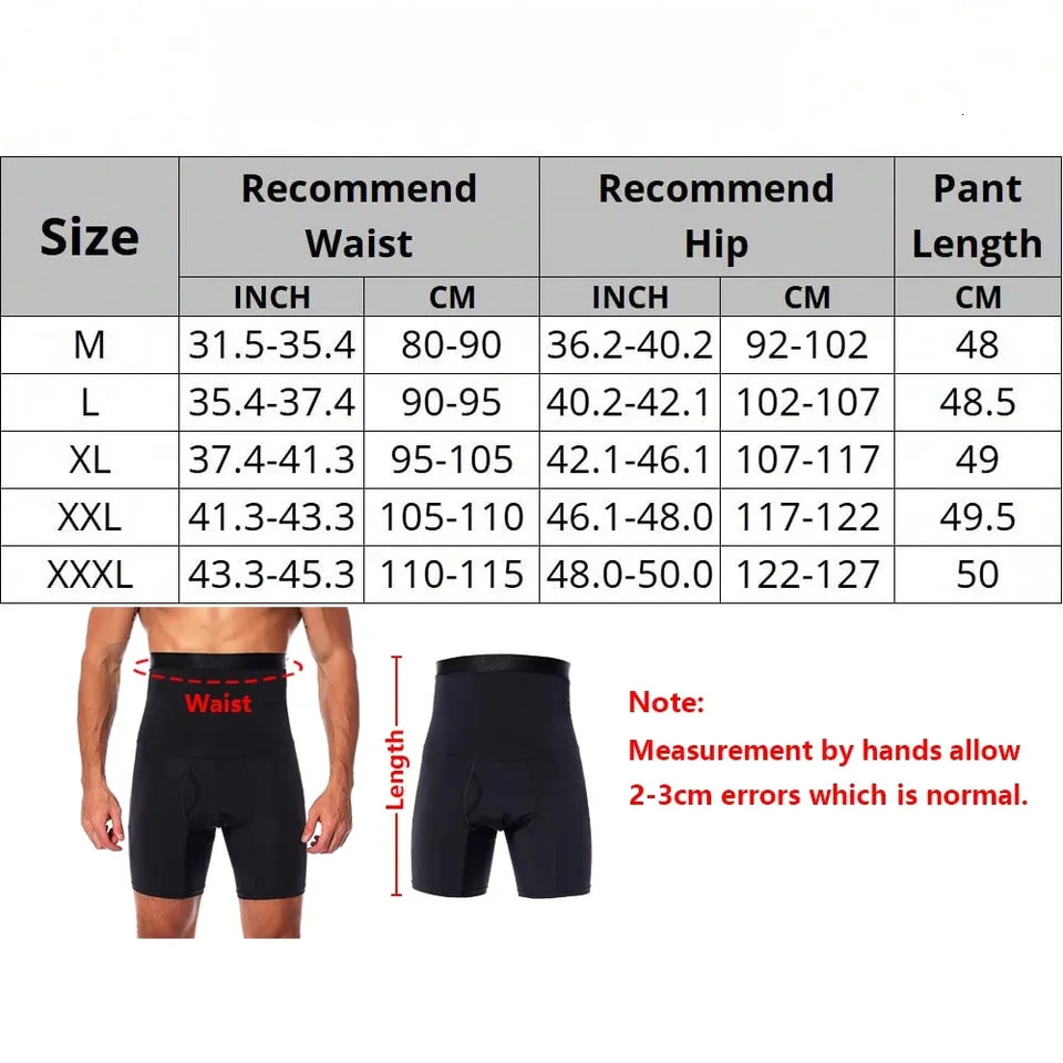 Men Tummy Control Shorts Body Shaper Compression High Waist Trainer Belly Slimming Shapewear Boxer Underwear Fajas 241121