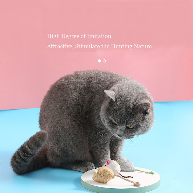 Rattle Cat Mouse Toys Prefilled Catnip Faux Fur Mice Toys Interactive Cat Game Catnip Toys for Indoor Cats toy
