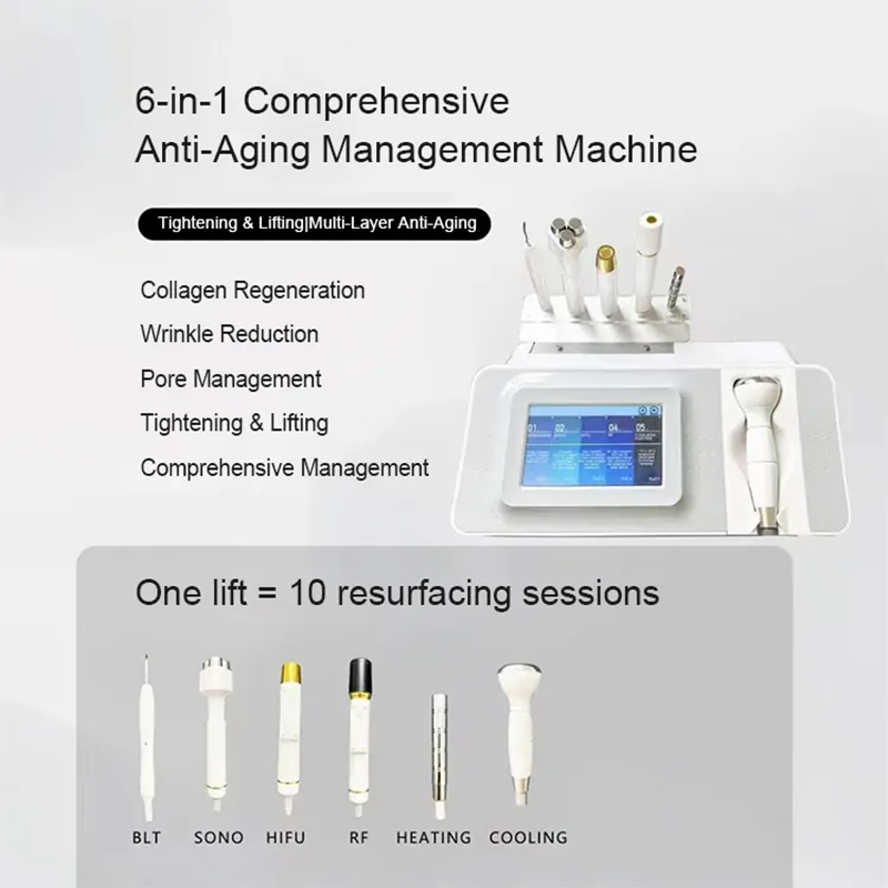 OEM&ODM Face Lift Skin Tightening 6 handles multi-pole sound waves Facial Y Corporal deep cleaning device