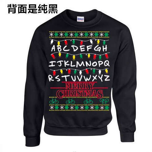 Christmas hoodie men's 3D digital printing with pictures and samples, women's round neck long sleeved source manufacturer