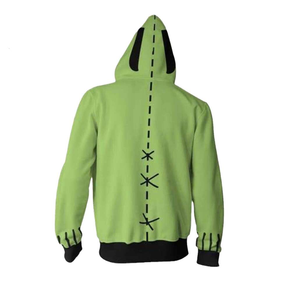 2024 3D digital printed for men, teenagers, hackers, anime, personality, trend, hooded zipper sweatshirt