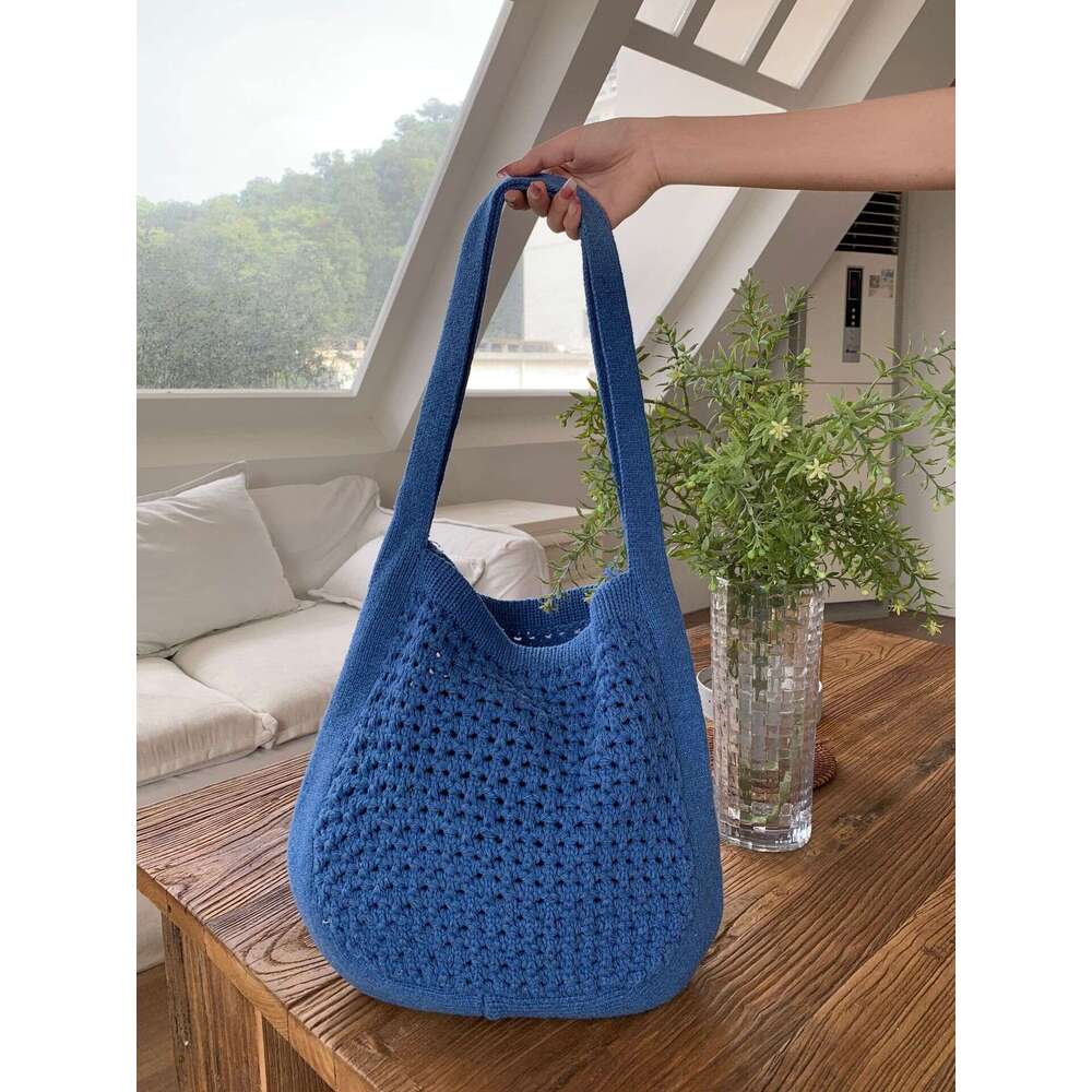 New Korean Simple Fashion Retro Knitted Women's Shopping Handbag Shoulder Bag B1