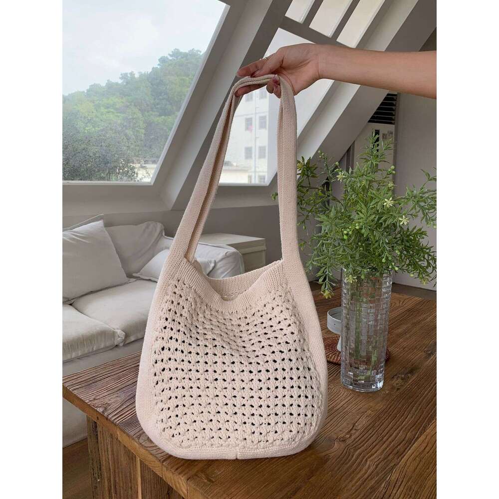 New Korean Simple Fashion Retro Knitted Women's Shopping Handbag Shoulder Bag B1