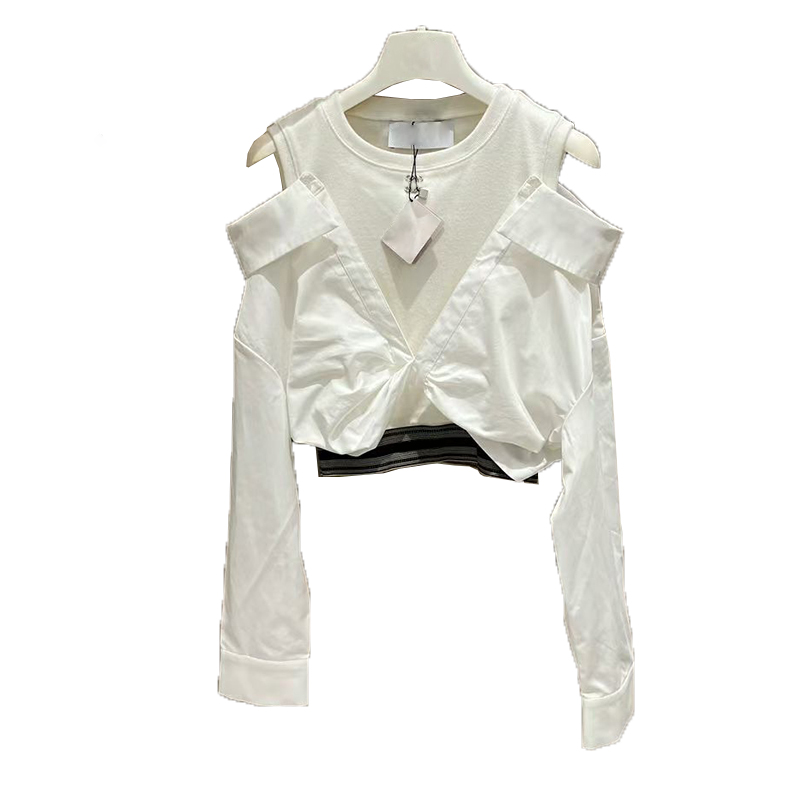 Sexy T Shirt Girls Luxury Charm Tops Women Round Neck Tees Cotton Hollow Designer Shirts Punk Style Shirts Tops